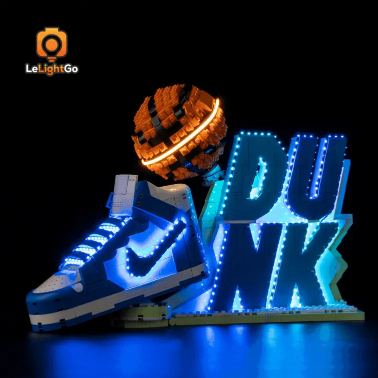 LeLightGo LED kit for LEGO Nike Dunk 43008 with touch and remote variants
