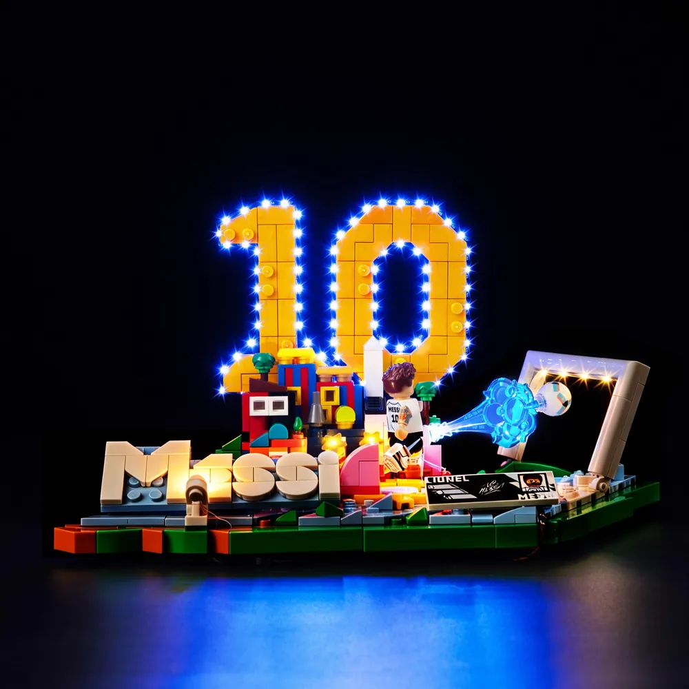 Game of Bricks LED kit for LEGO Lionel Messi 43011 highlighting the action scenes