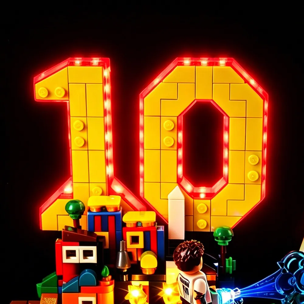 Game of Bricks illuminated showcase of LEGO Lionel Messi Soccer Highlights