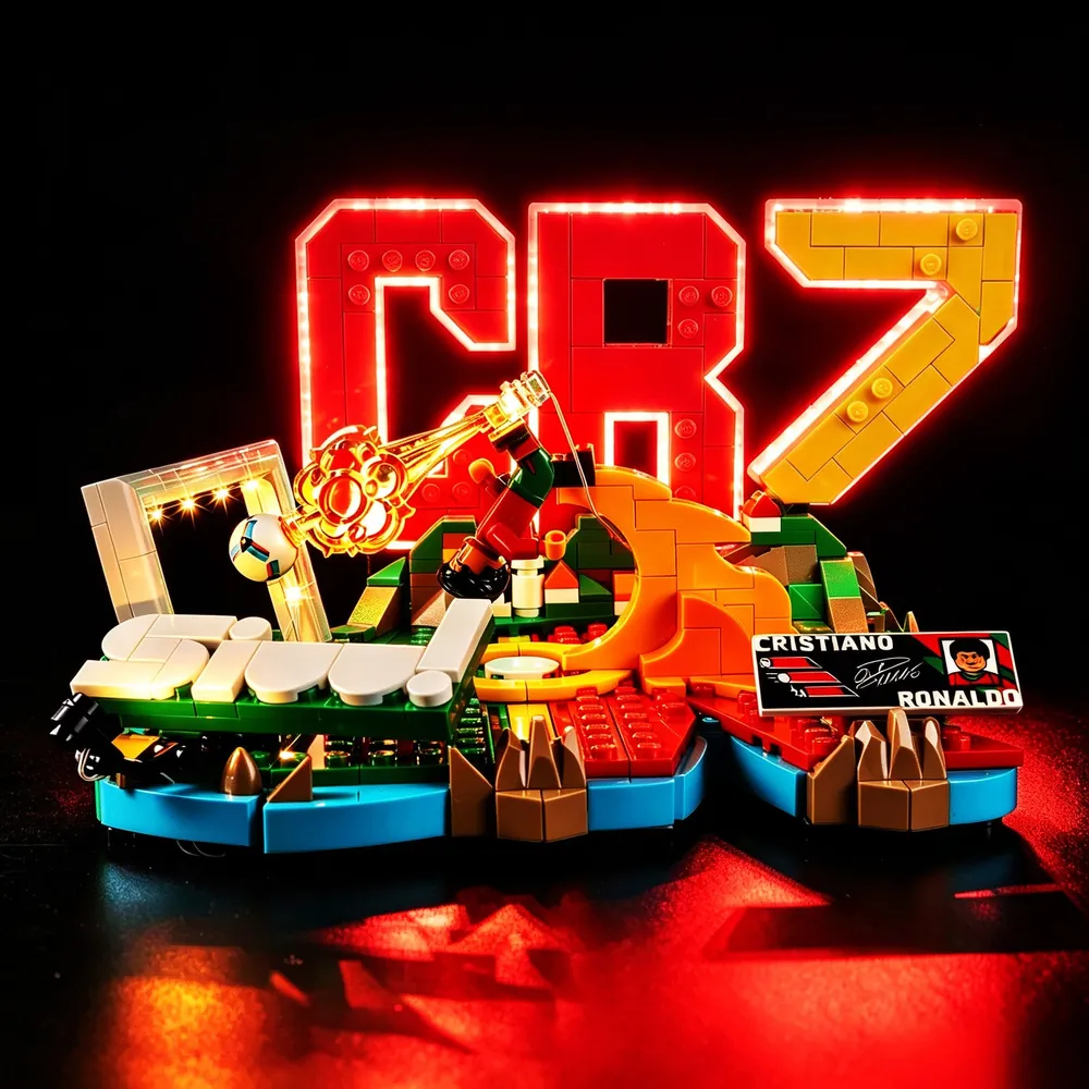 Game of Bricks wiring close-up on the LEGO Ronaldo set