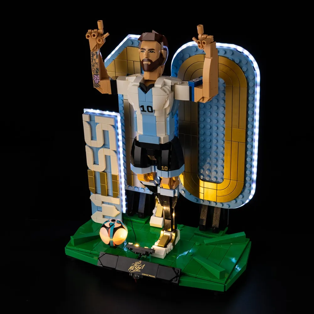Game of Bricks installation on LEGO Messi 43015 showing standard gauge wiring