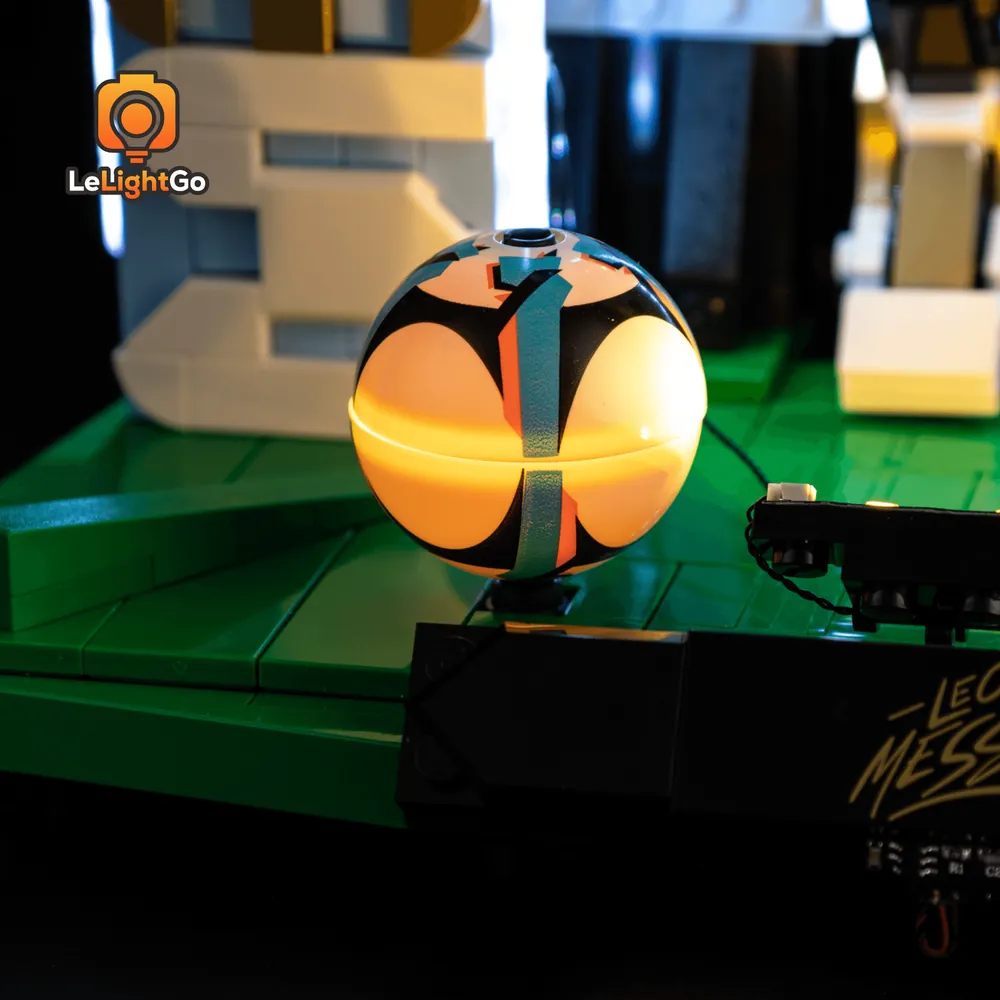 LeLightGo light kit for LEGO 43015 with lighting on the soccer ball and net