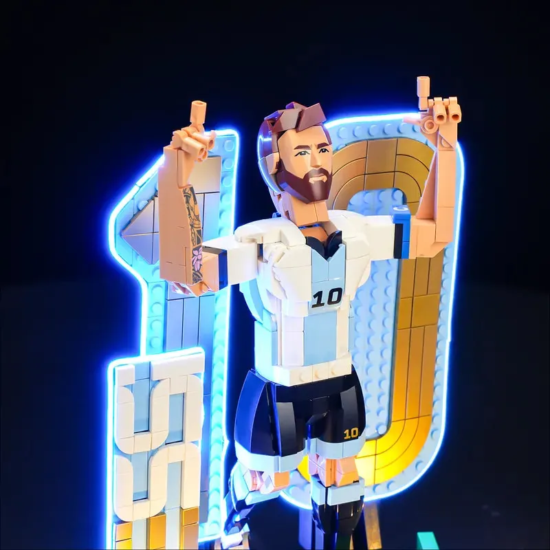 Lightailing light kit for LEGO 43015 illuminating the player and pitch
