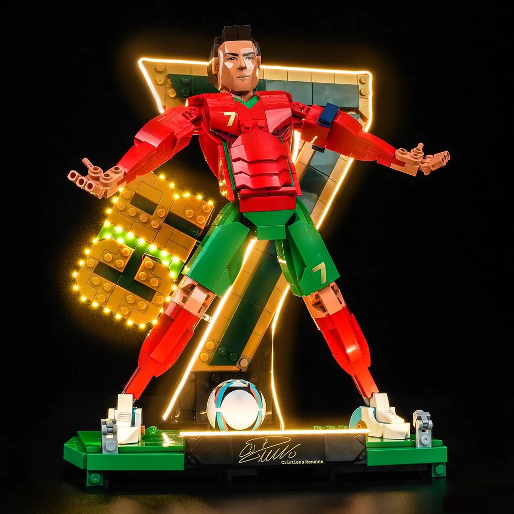 BrickBling light kit for LEGO 43016 Cristiano Ronaldo standing pose with micro-LEDs