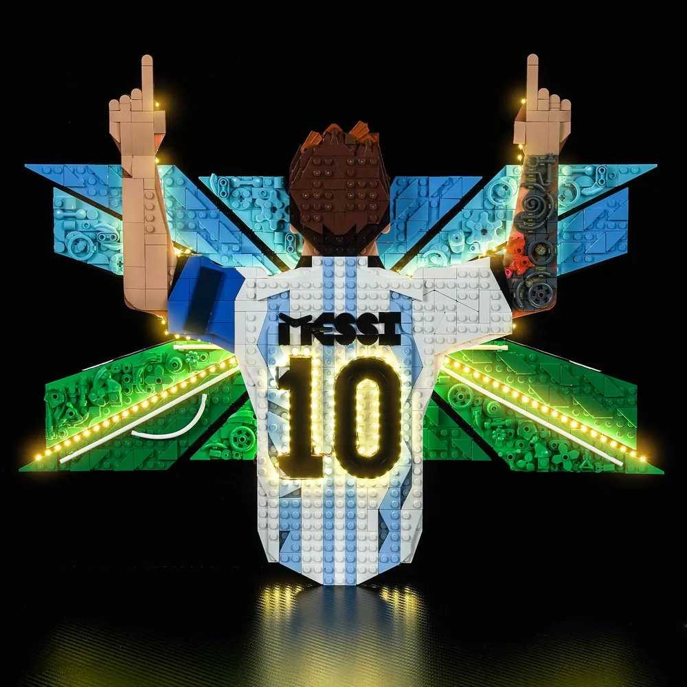 BrickBling LED kit for LEGO Messi Celebration 43018 with modular micro-LEDs and remote control