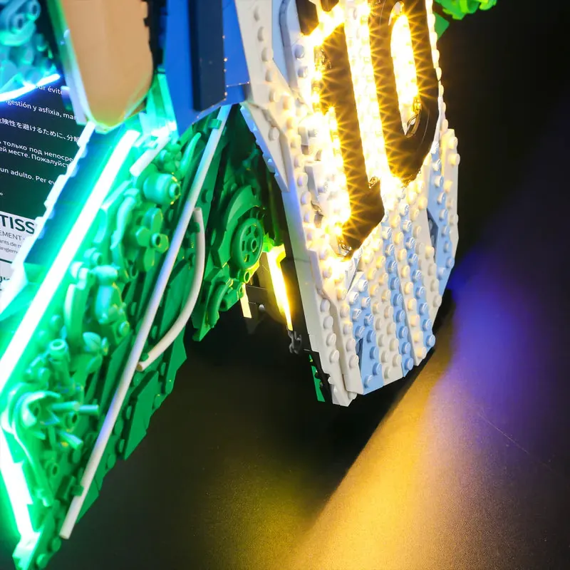LEGO Messi Celebration 43018 with Lightailing lighting, brightening the wall art display
