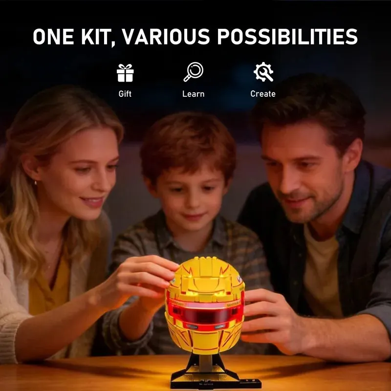 LEGO Ferrari Hamilton Helmet lit by Lightailing kit