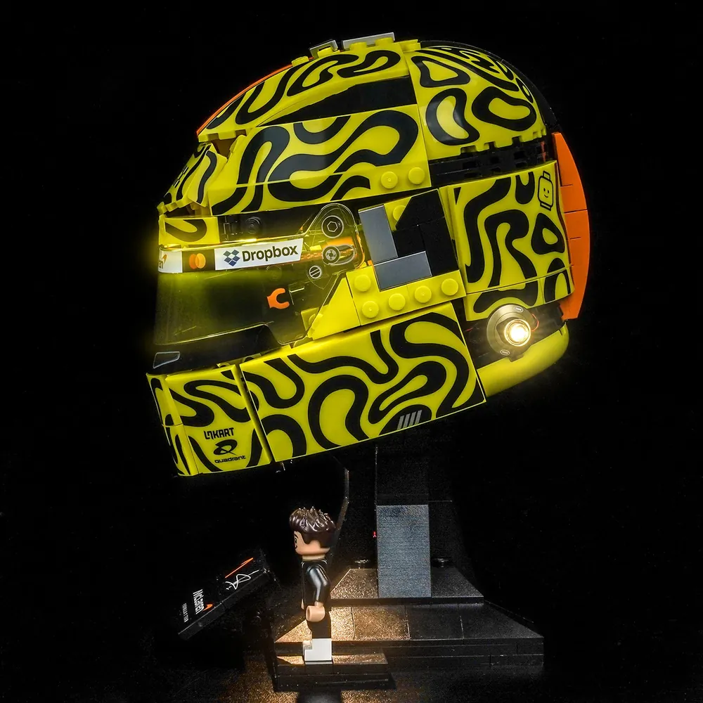 BrickBling LED installation on LEGO McLaren Helmet 43023 with clean wiring