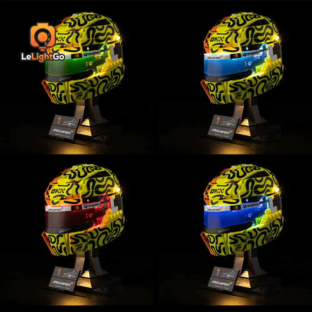 LeLightGo LED installation on LEGO McLaren Helmet 43023 with modular wiring