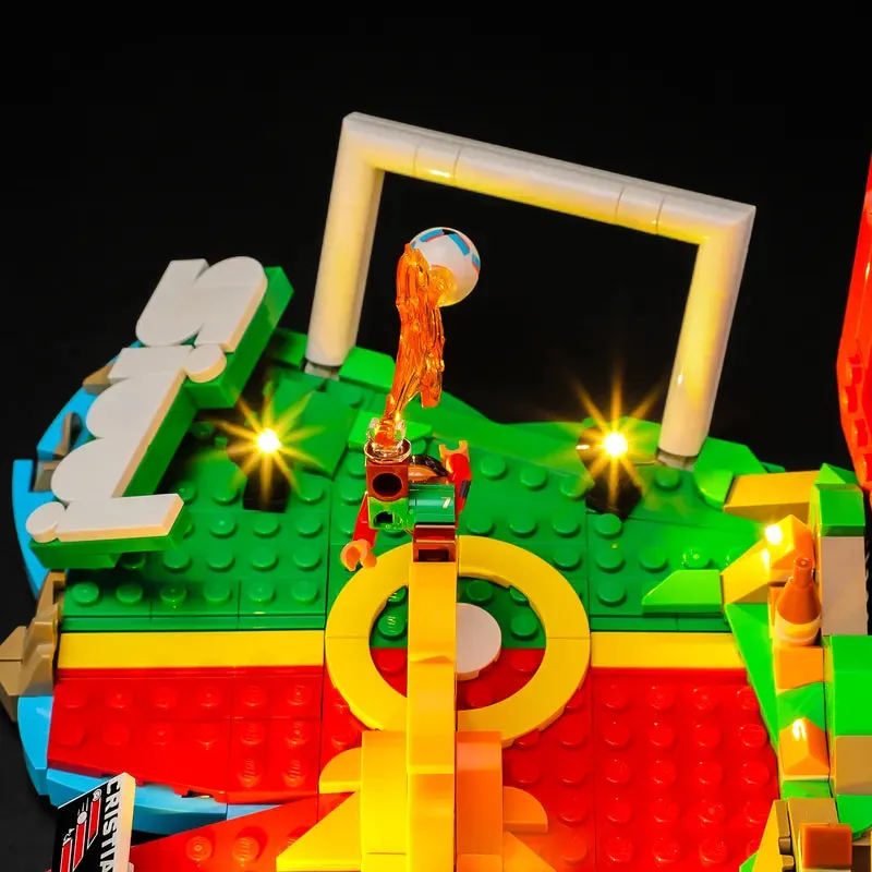 LEGO Vini Jr. 43027 with Lightailing kit showing pitch illumination