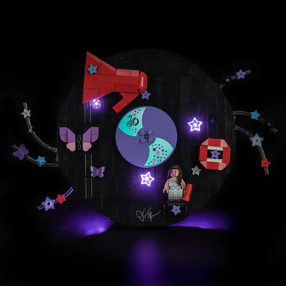 BrickBling LED kit for LEGO Olivia Rodrigo's Vinyl 43028 lighting the record and megaphone