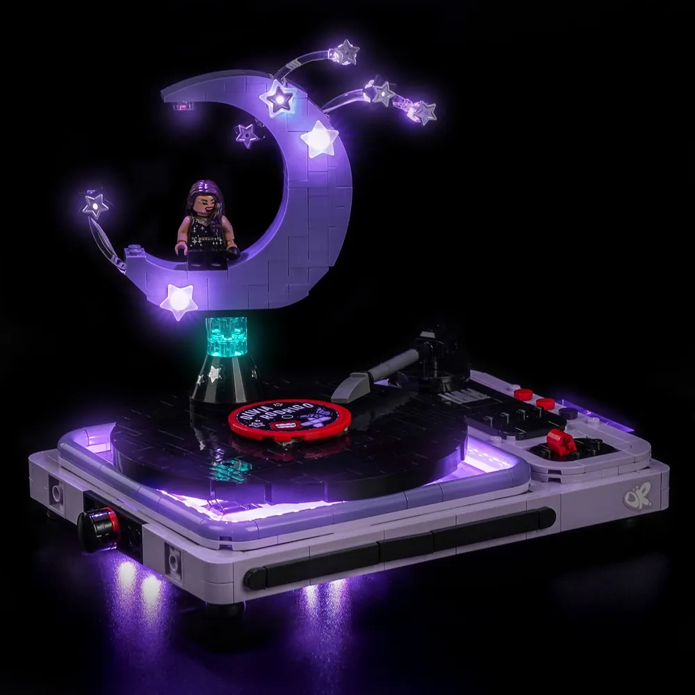 BrickBling LED kit for LEGO Olivia Rodrigo's Concert Moon 43029 illuminating the moon and stage