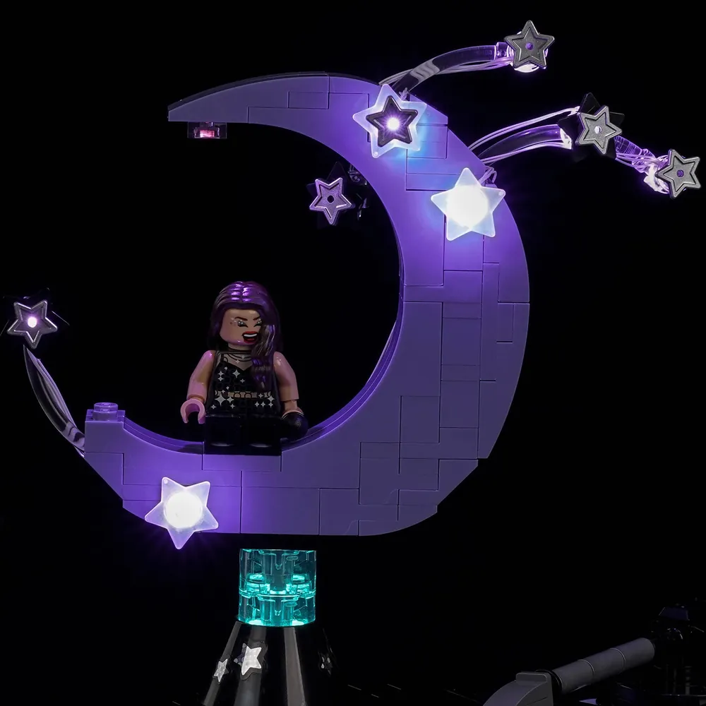 BrickBling modular micro-LEDs on LEGO Olivia Rodrigo set with music variant