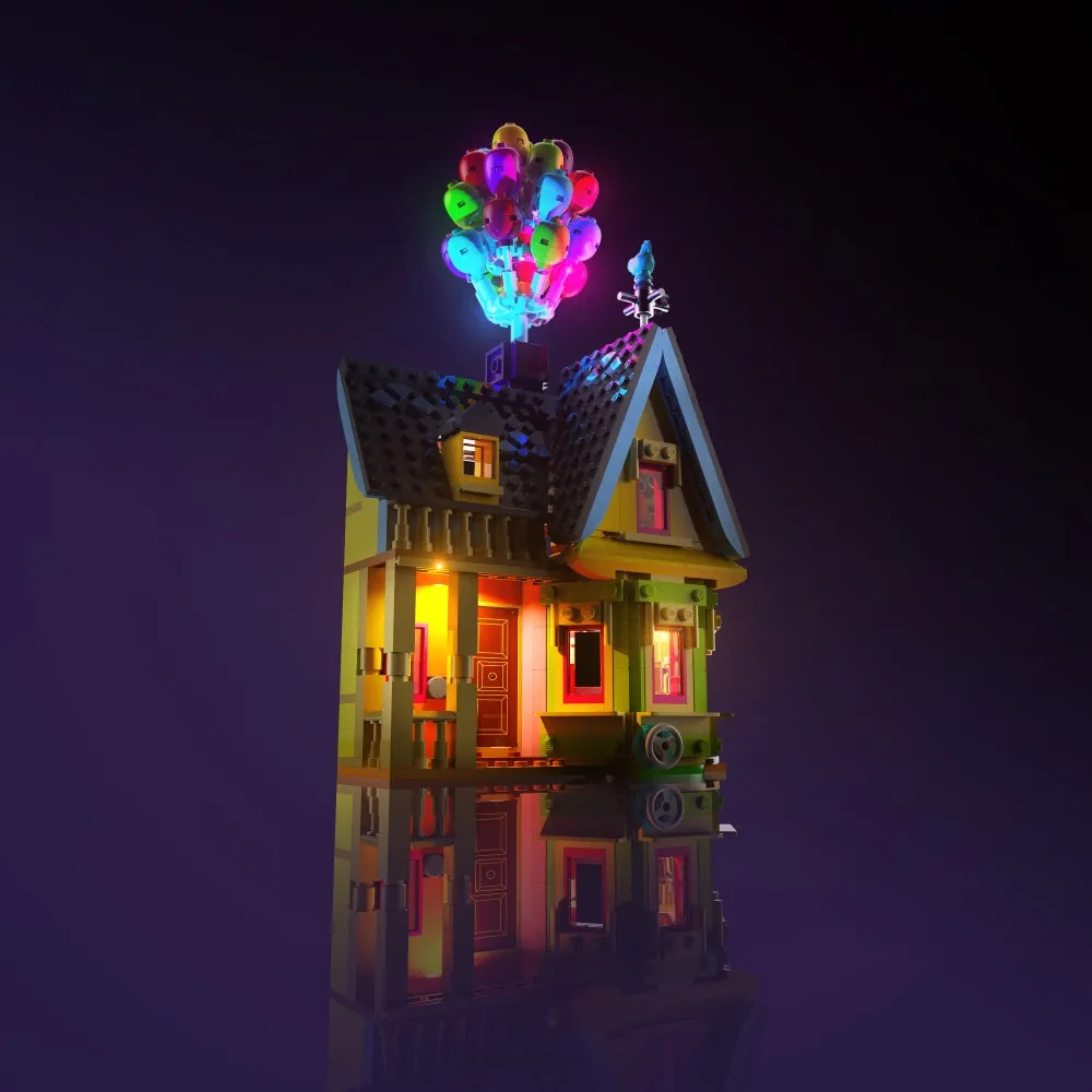 LightMyBricks LED kit for LEGO Up House 43217 with detailed lighting