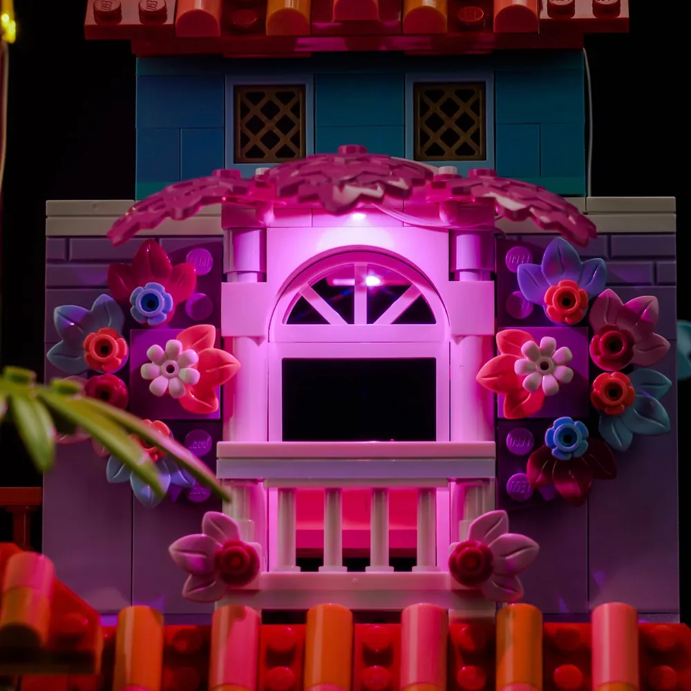 Remote control version of BrickBling light kit for LEGO Magical Madrigal House 43245