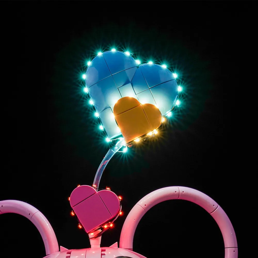 Close-up of BrickBling micro-LEDs on LEGO Angel 43257
