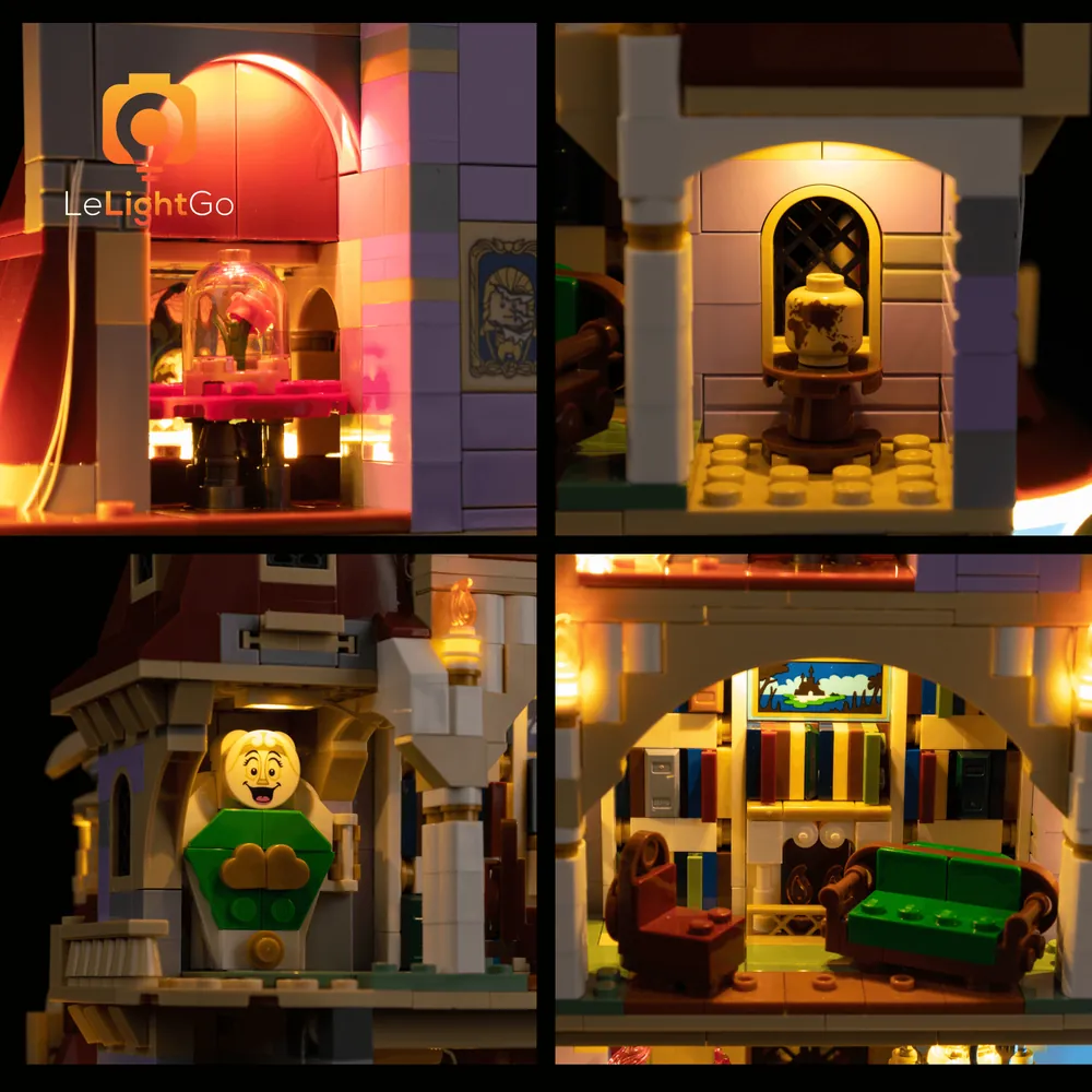 LEGO 43263 with LeLightGo lights in the library