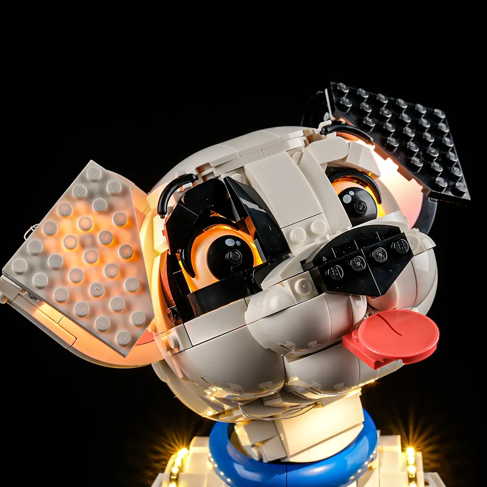 Lightailing integrated harness wiring on LEGO puppy model