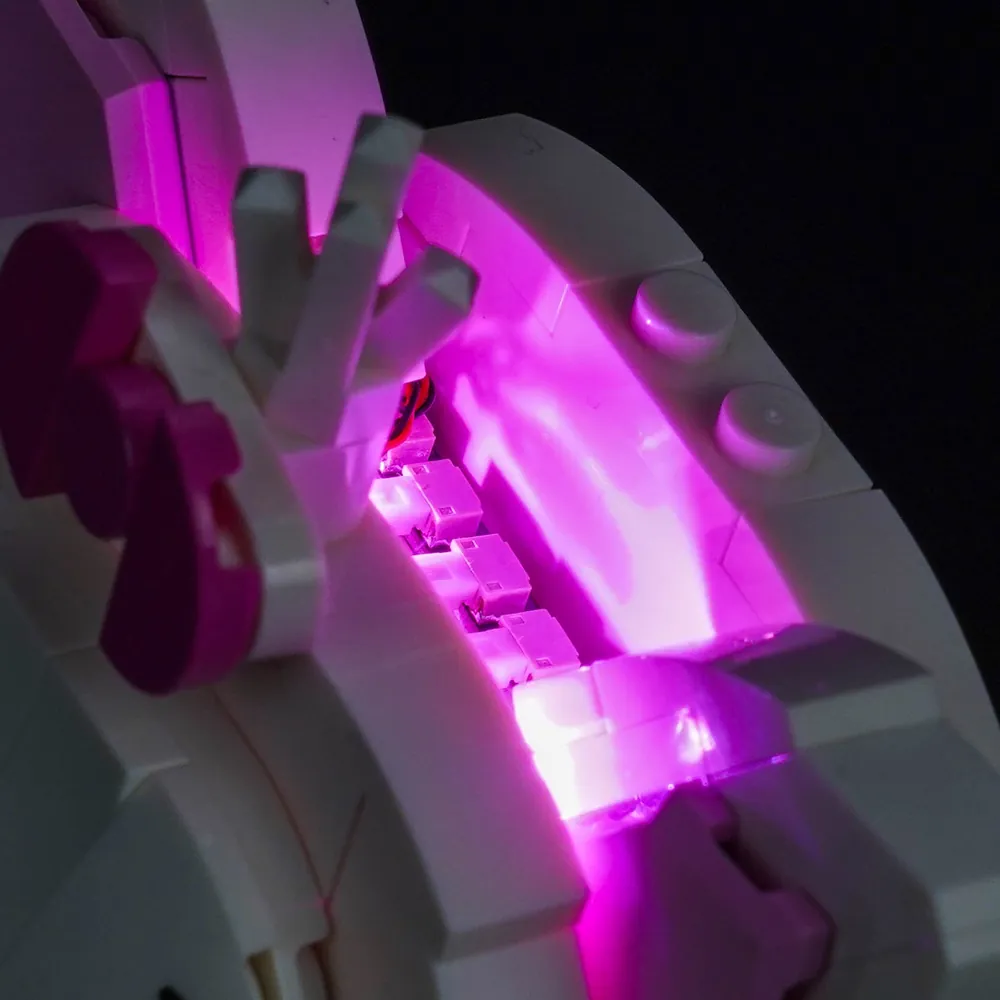 BrickBling LED kit illuminating the entire LEGO Marie set