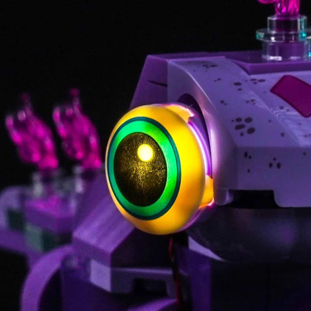 BrickBling LED kit highlighting Bruni's flames in LEGO set