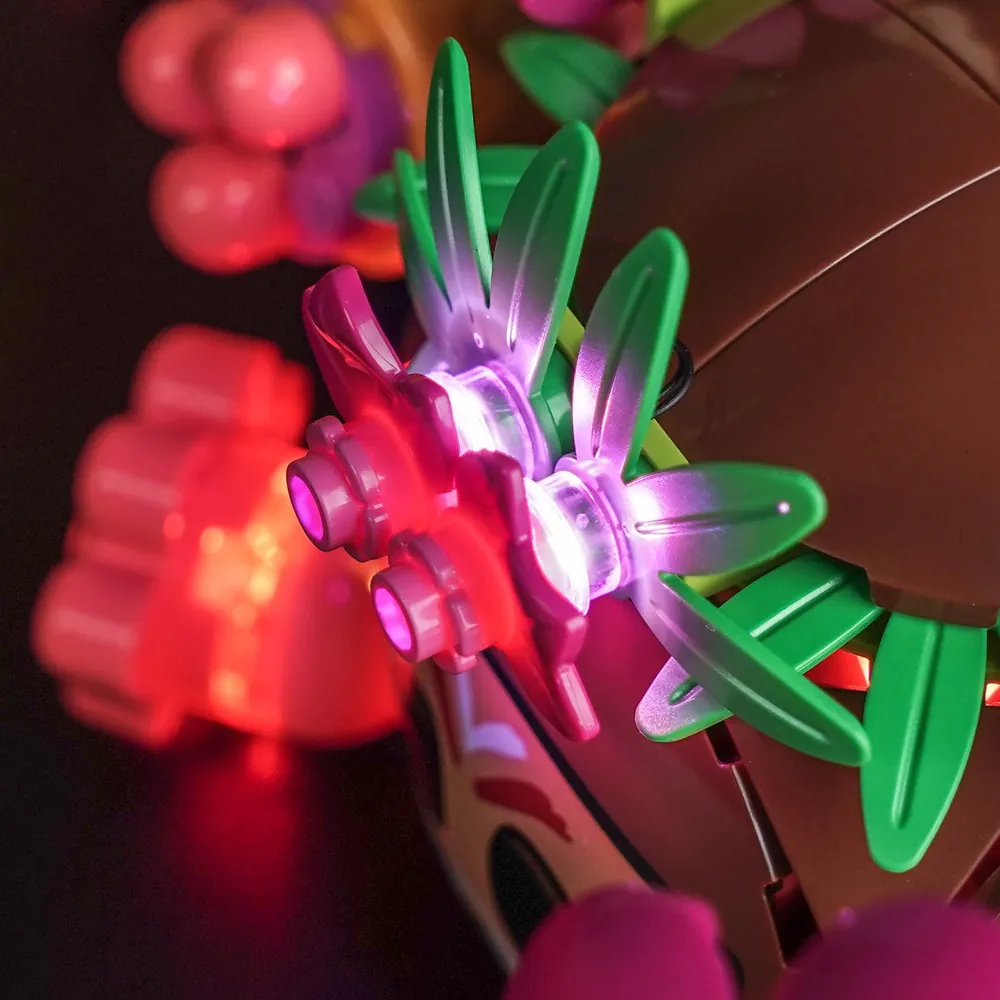 Close-up of modular micro-LED on Kakamora headdress