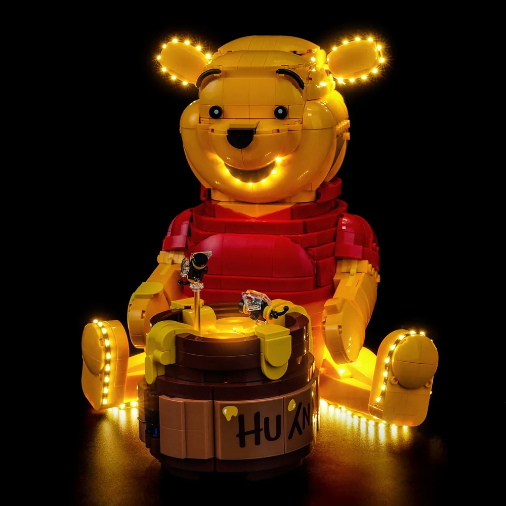 BrickBling LED kit for LEGO Winnie the Pooh highlighting cozy interior glow