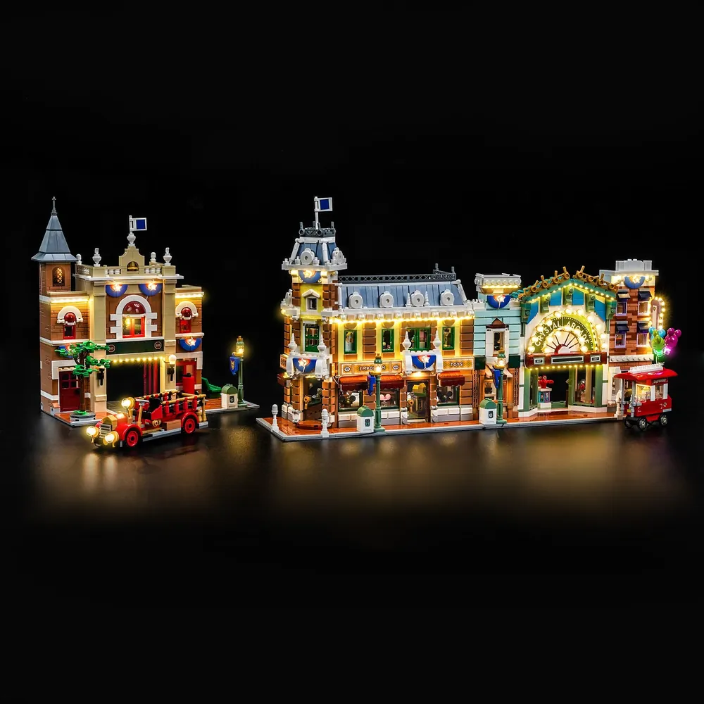 BrickBling light kit for LEGO 43302 Main Street U.S.A. with modular micro-LEDs and remote