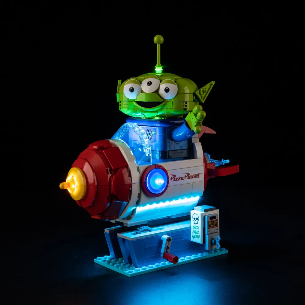 Game of Bricks LED kit for LEGO Alien with Pizza Planet Rocket Ride, modular expansion boards