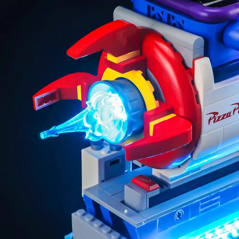 LEGO Alien with Pizza Planet Rocket Ride lit by Lightailing kit