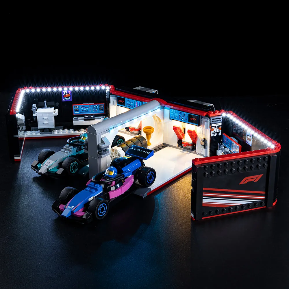 Game of Bricks LED kit for LEGO F1 Garage 60444 with expansion board wiring