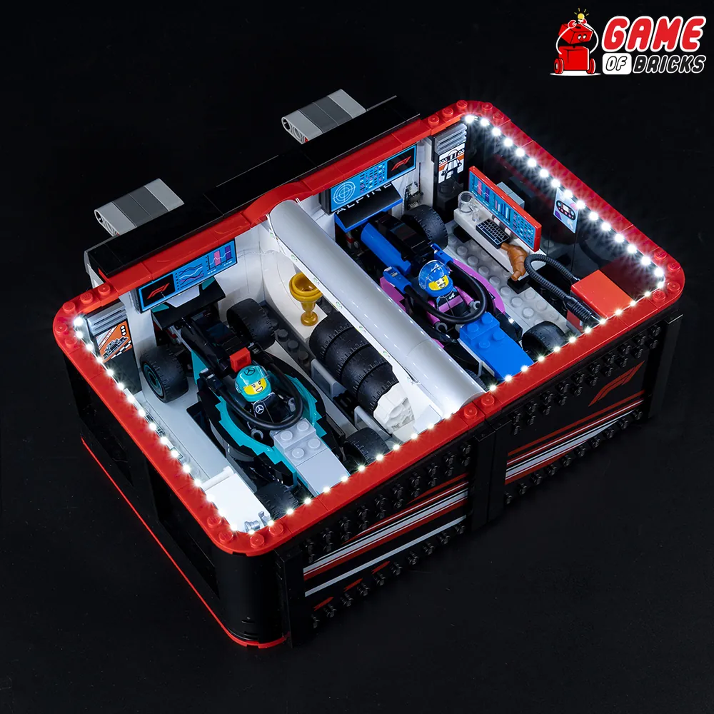 Game of Bricks light kit remote control operation on LEGO F1 set