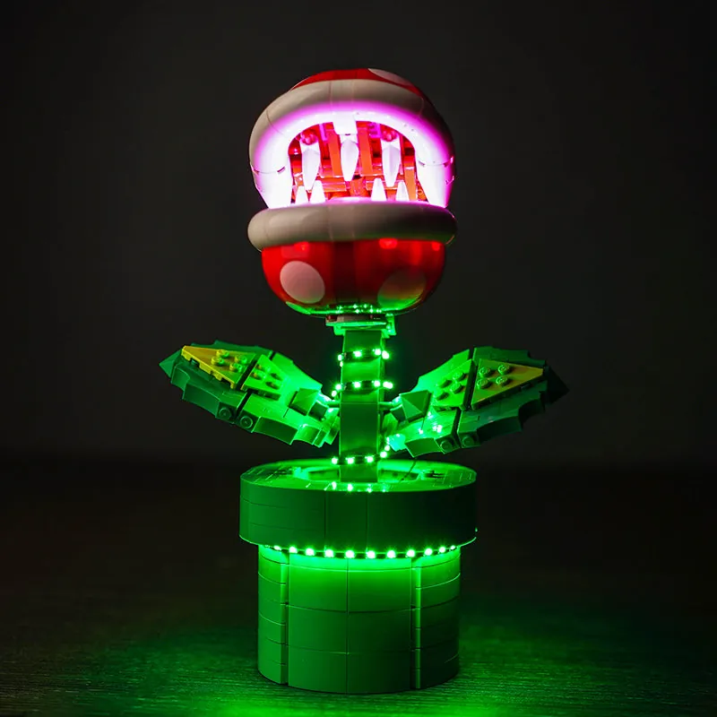 BrickBling LED kit for LEGO Piranha Plant 71426, modular micro-LEDs illuminating the stem and lips
