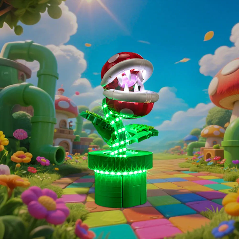 Briksmax LED kit for LEGO Piranha Plant 71426, pre-soldered harness lighting the entire plant