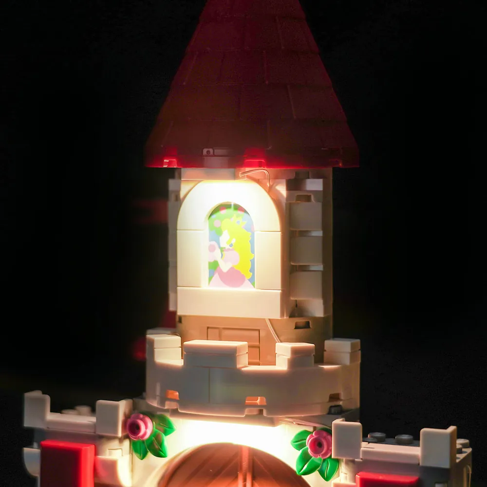 BrickBling LED kit for LEGO 71435 with interior fireplace and bookshelf lit up