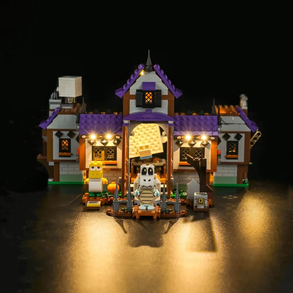 BrickBling LED kit for LEGO King Boo's Haunted Mansion 71436, lighting the facade and King Boo mechanism
