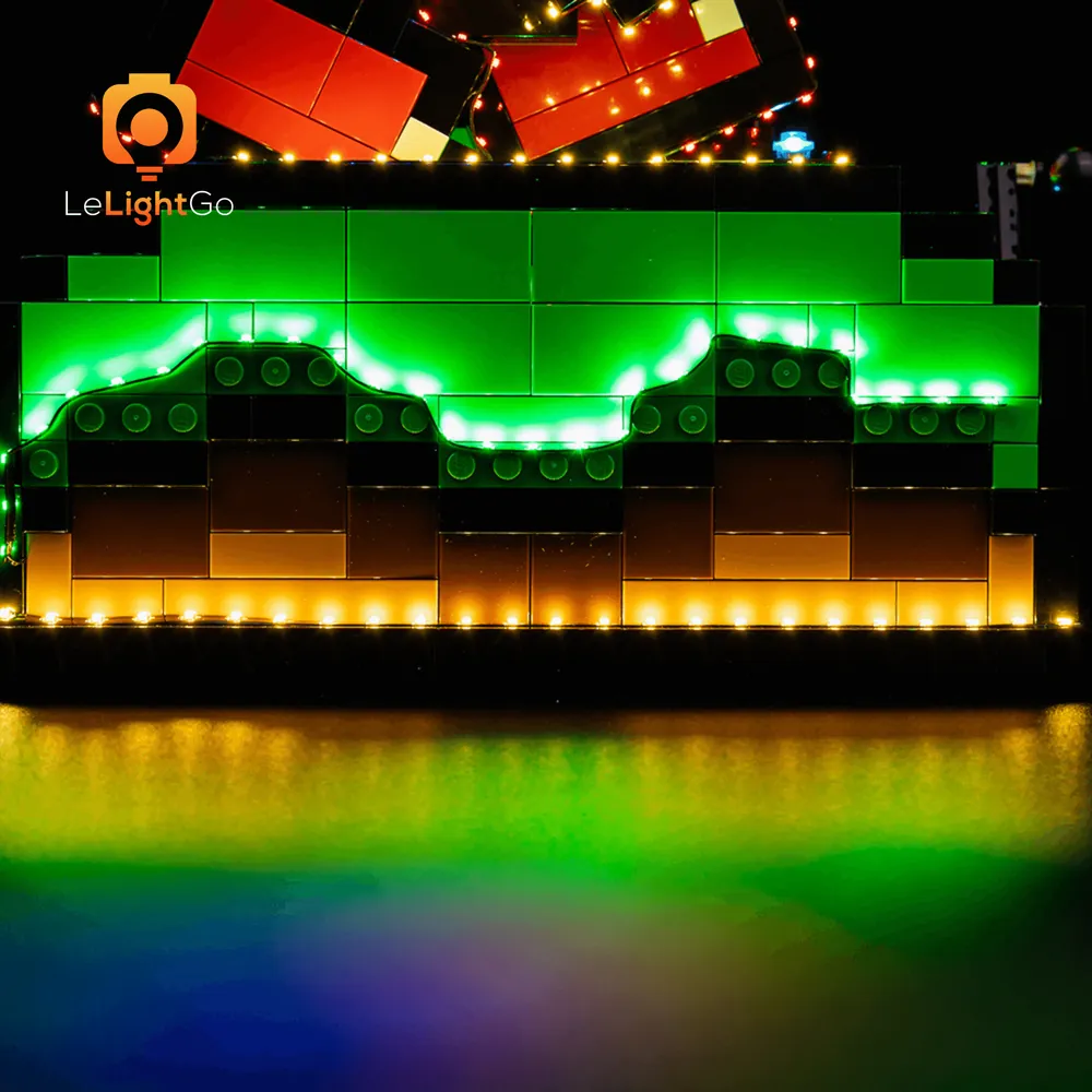 LeLightGo micro-LED lighting effect on Mario and Yoshi display