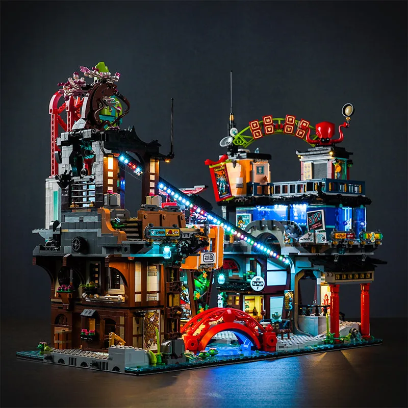 BrickBling LED kit for LEGO Ninjago City Markets with modular micro-LEDs