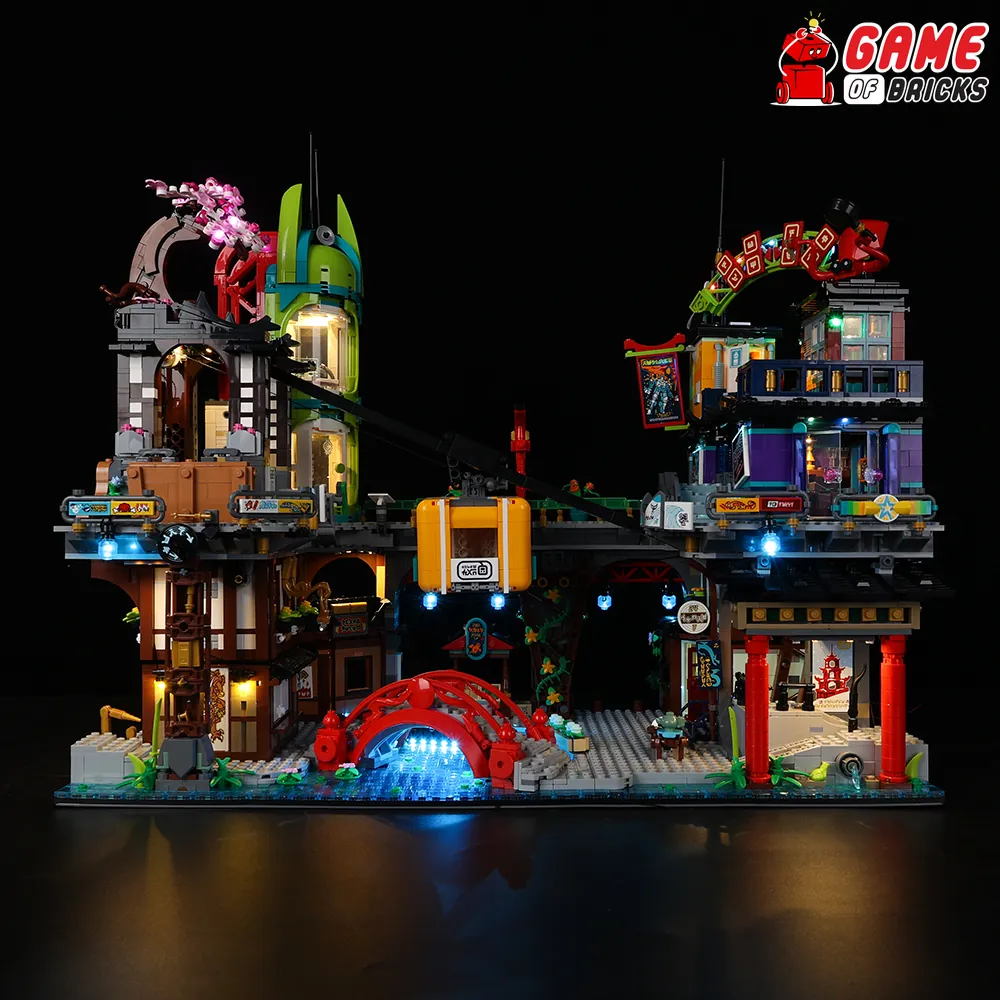 Game of Bricks LED kit for LEGO Ninjago City Markets with expansion boards