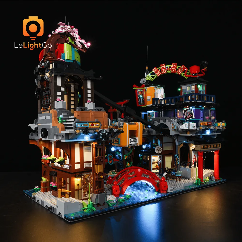 LeLightGo LED kit for LEGO Ninjago City Markets with micro-LED modules