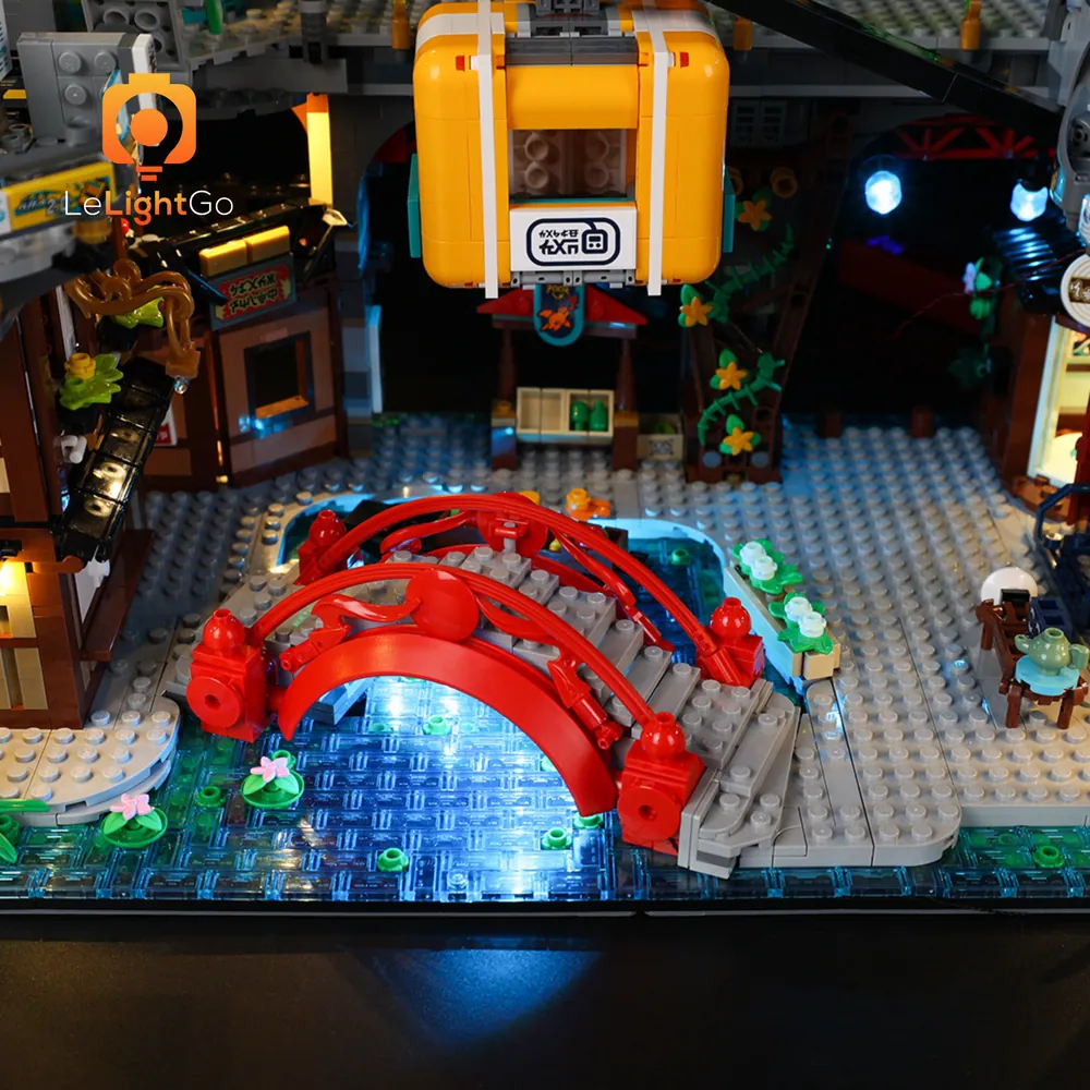 LeLightGo budget LED wiring on LEGO City Markets