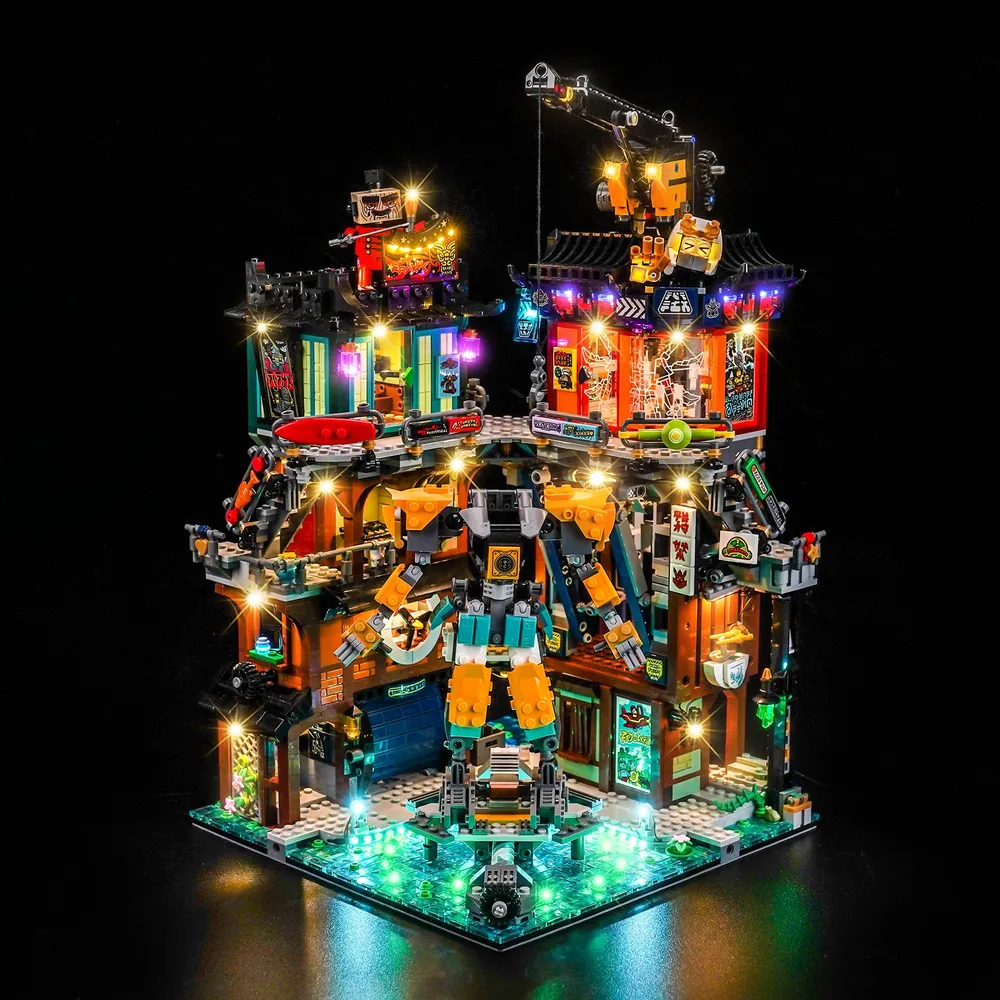 BrickBling LED kit for LEGO NINJAGO City Workshops 71837 with modular micro-LEDs and remote control