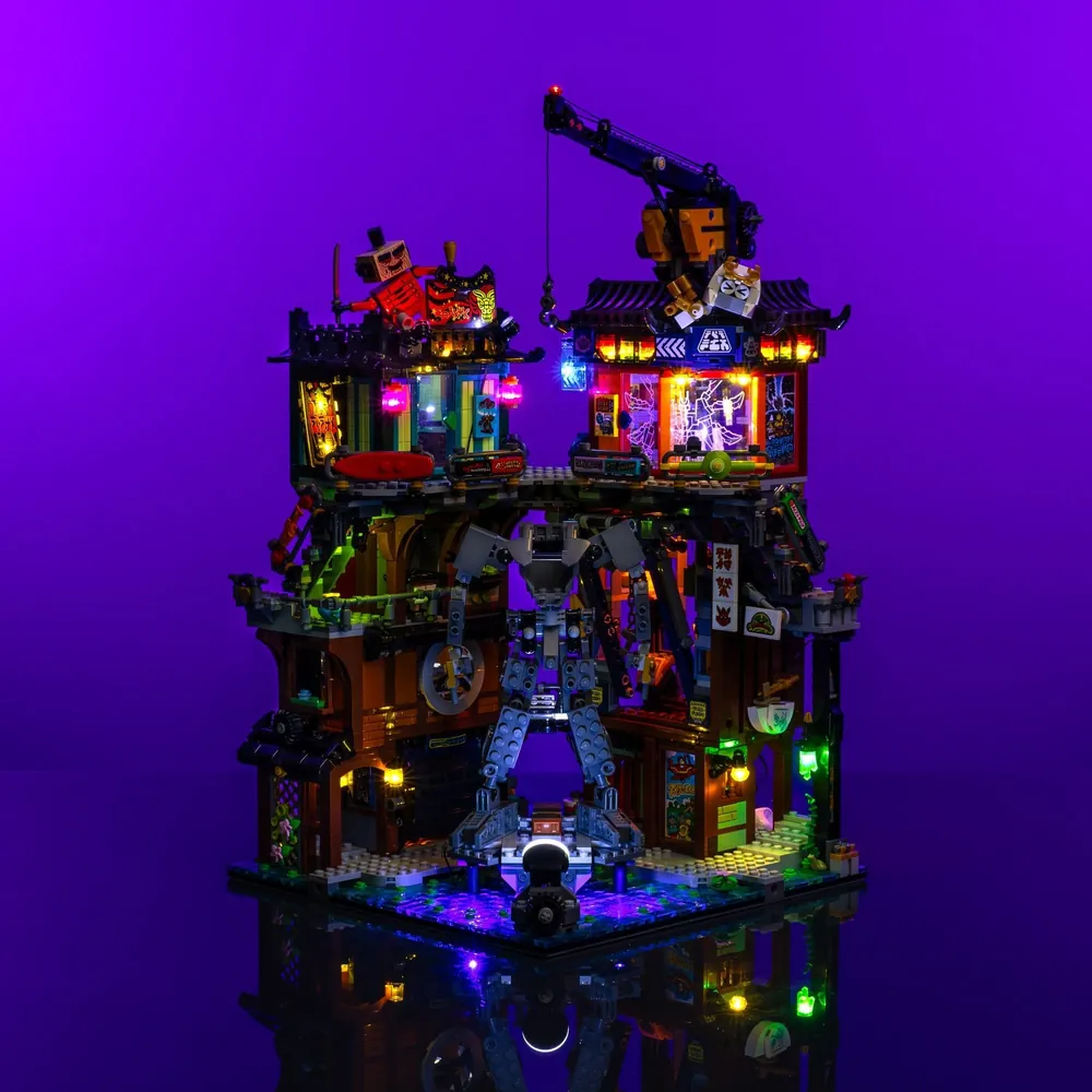 LightMyBricks LED kit for LEGO NINJAGO City Workshops 71837 premium lighting