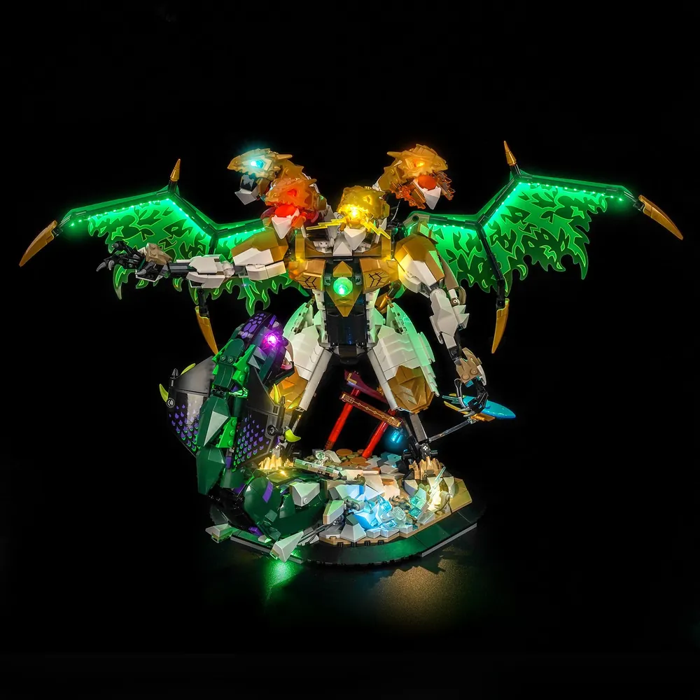 BrickBling light kit for LEGO Ultra Dragon Battle 71872 illuminating dragon heads