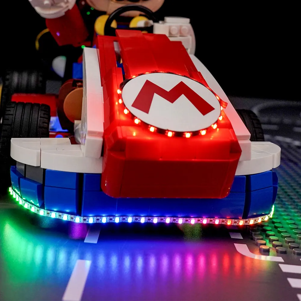 LEGO Mario Kart 72037 with BrickBling RGB remote control variant