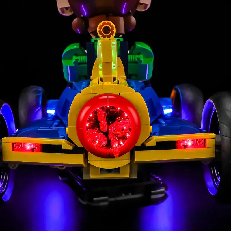 Lightailing integrated wiring on LEGO Mario Kart set with thick cables