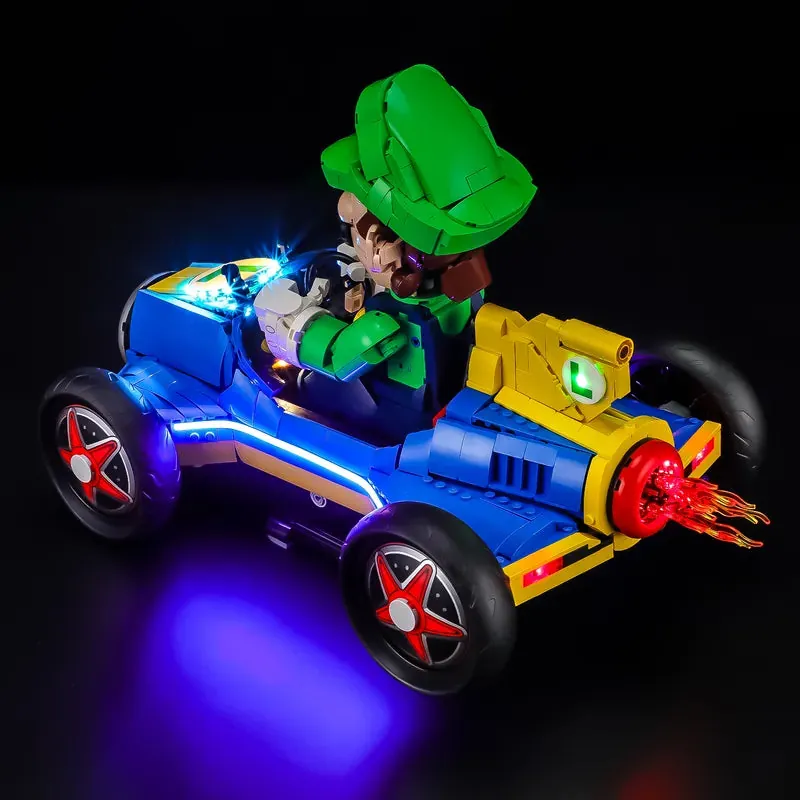 Lightailing single edition lighting for LEGO Luigi & Mach 8 with engine and flame highlights