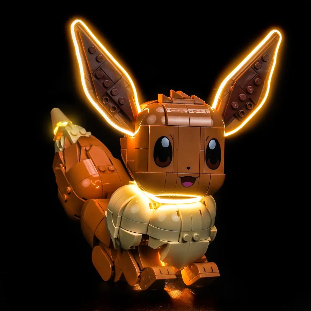 BrickBling LED kit for LEGO Eevee 72151 with modular micro LEDs lighting the face and tail