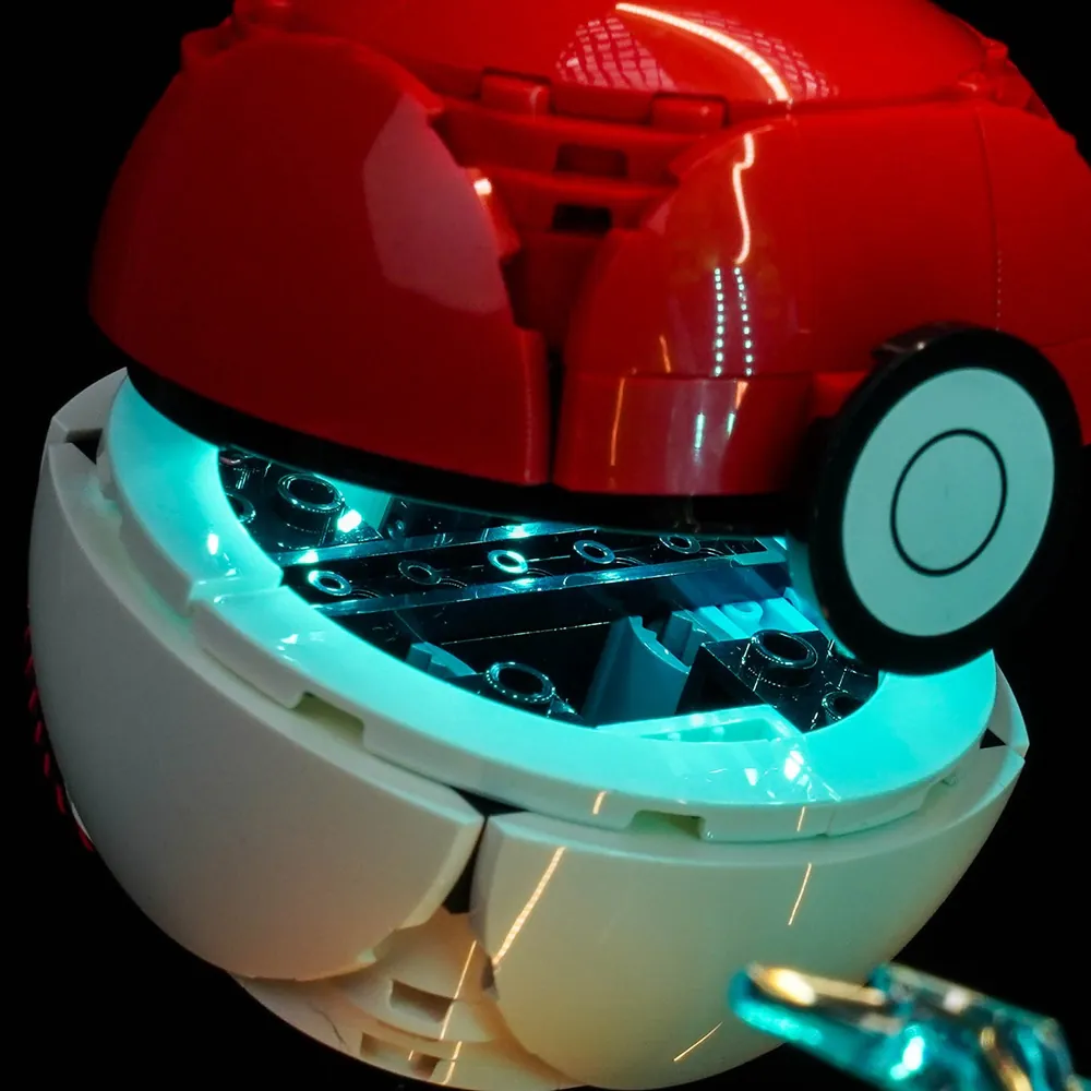 Remote control variant of BrickBling light kit for LEGO 72152 Poké Ball set
