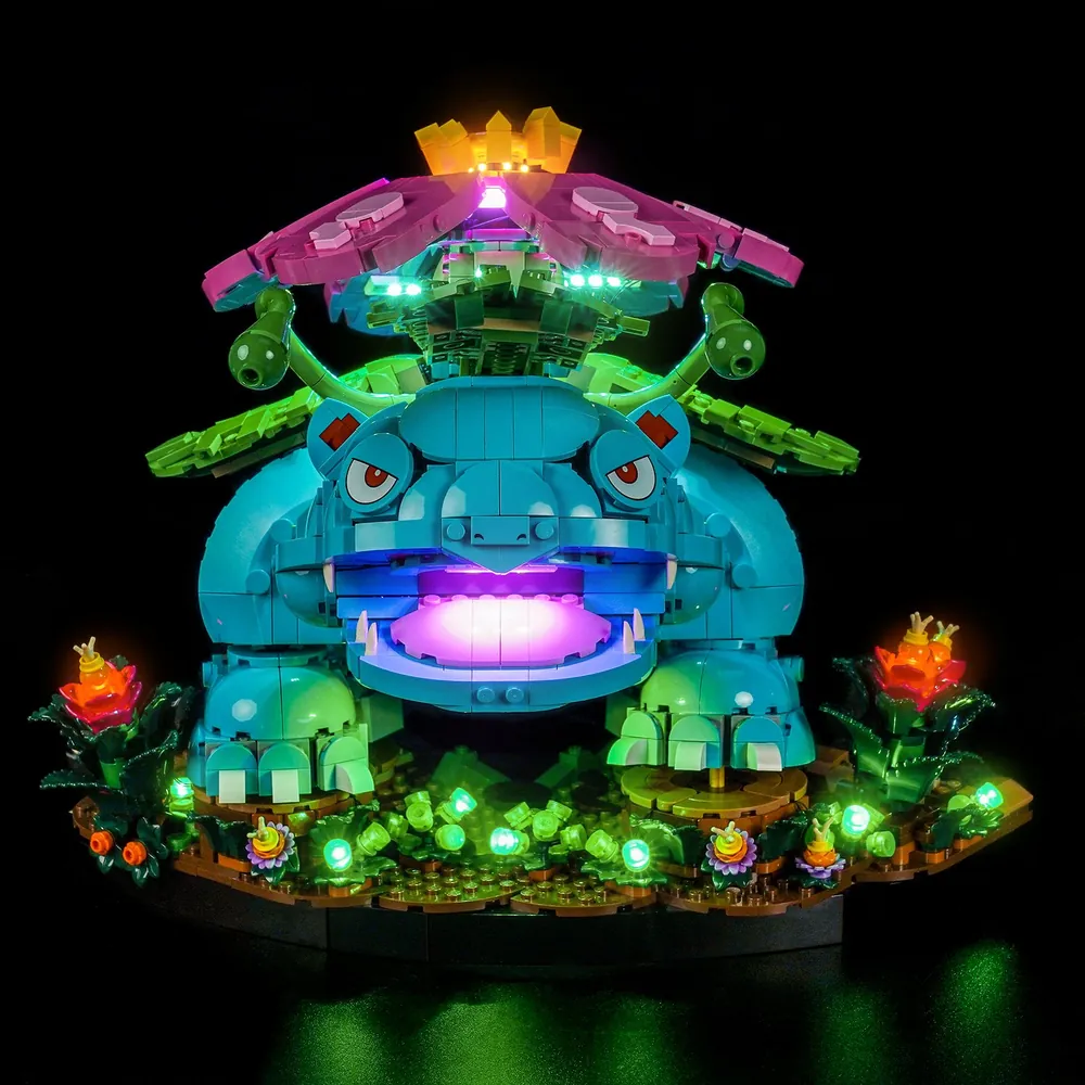 BrickBling micro-LEDs illuminating Charizard's flame
