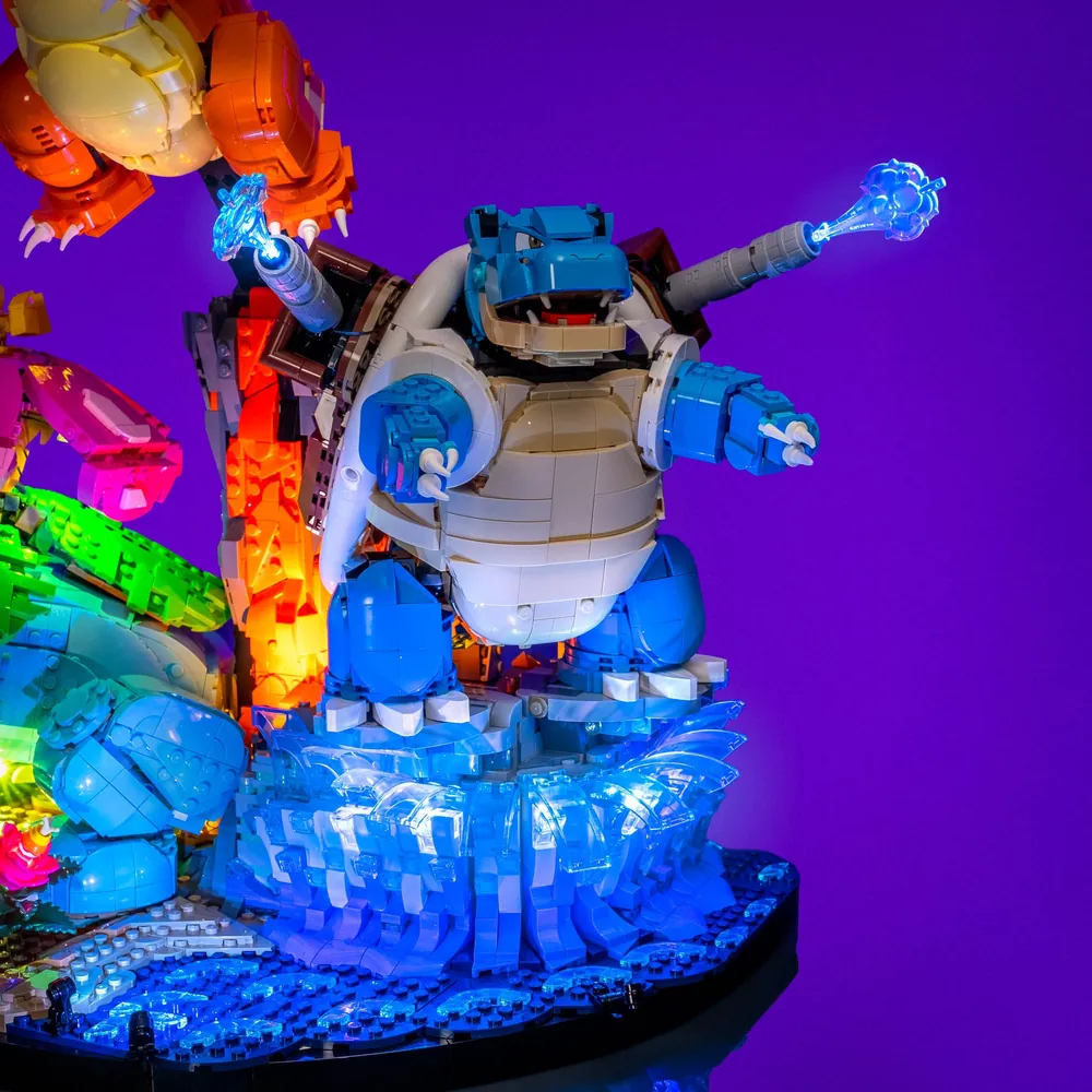 LightMyBricks LED installation on LEGO Pokémon display